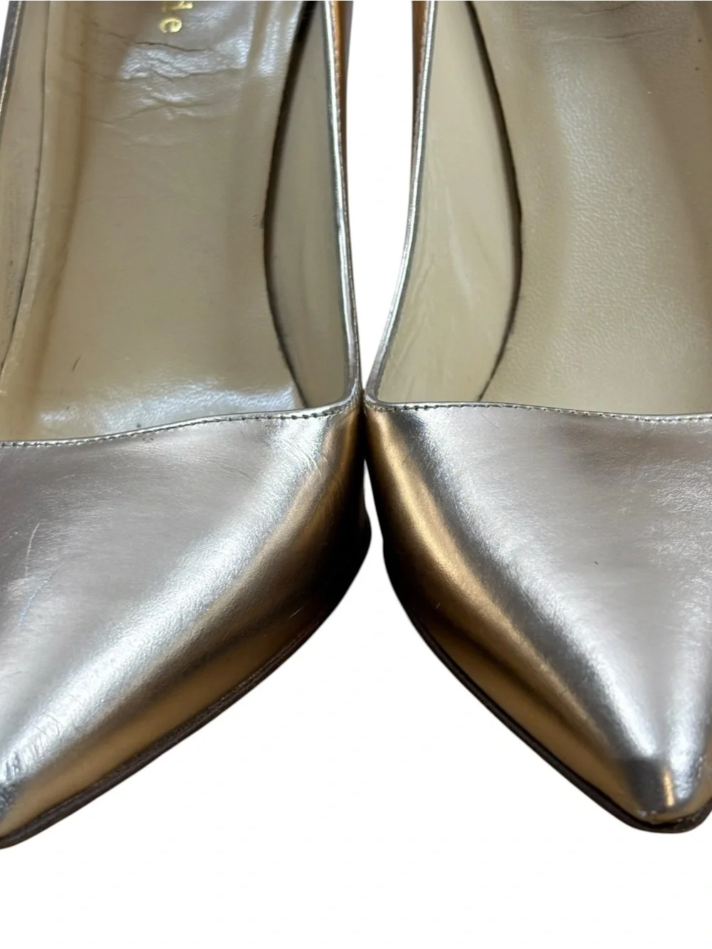 Kate Spade New York heels Stiletto pointed toe pump Rose Gold patent leather 7B.